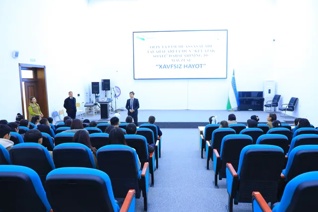 Talabalarga “Xavfsiz hayot” mavzusida ma’rifiy dars o‘tkazildi