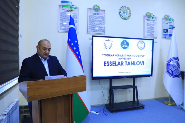 “Yoshlar korrupsiyaga yo‘q deydi!” mavzusida esselar tanlovi o‘tkazildi