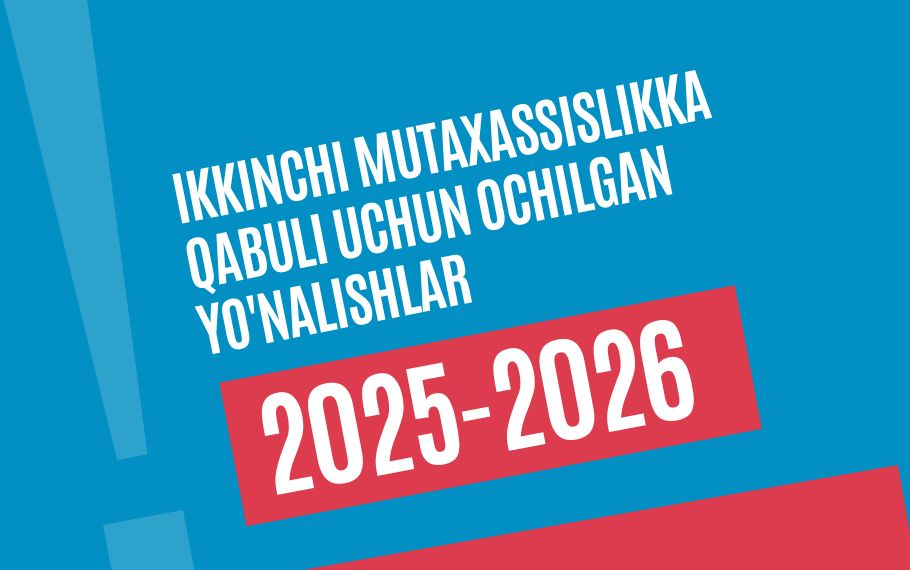 📢 DIQQAT, IKKINCHI MUTAXASSISLIK!