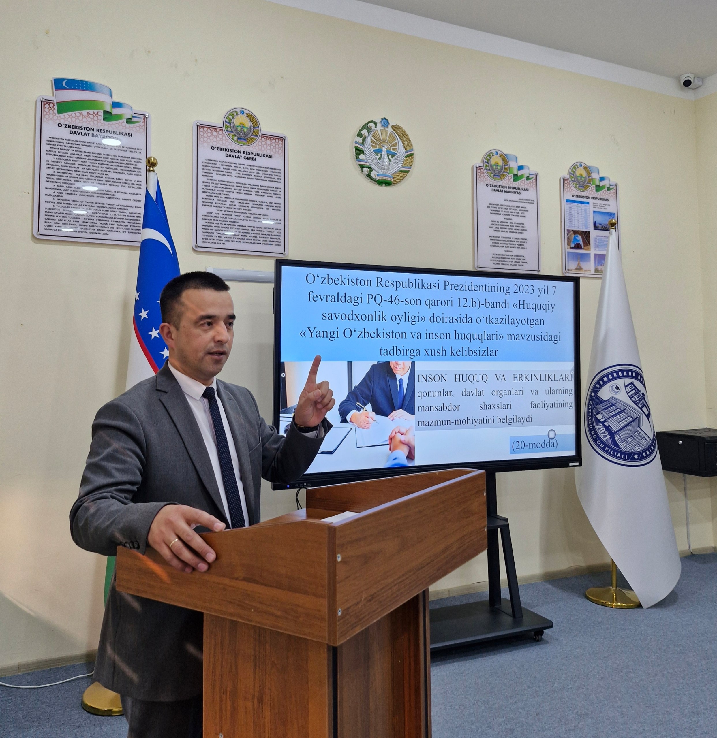 “Huquqiy savodxonlik oyligi” doirasida “Yangi O‘zbekiston va inson huquqlari” mavzusida ma’naviy-ma’rifiy tadbir o‘tkazildi
