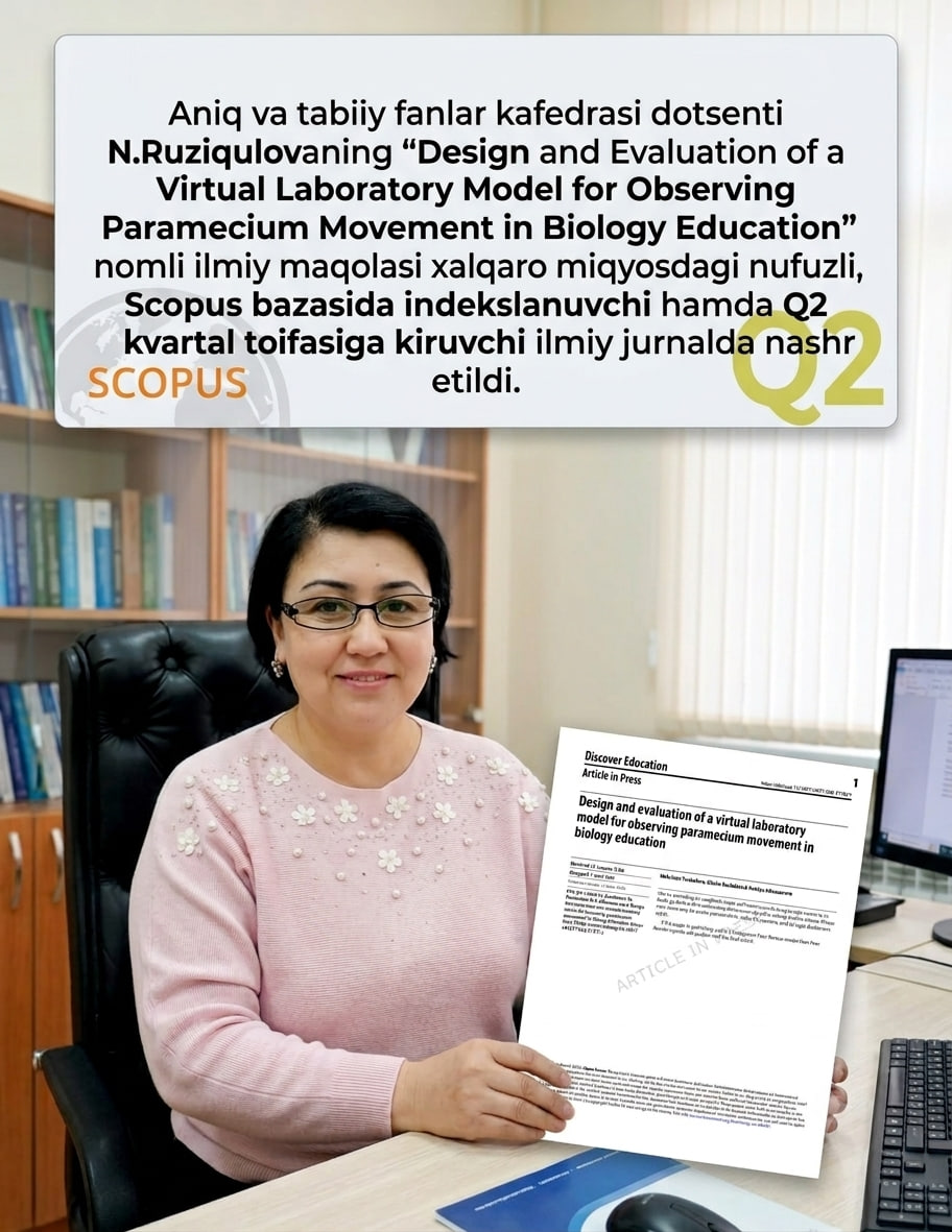 Scopus Q2 jurnalida yangi maqola nashr etildi