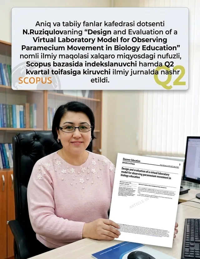 Scopus Q2 jurnalida yangi maqola nashr etildi